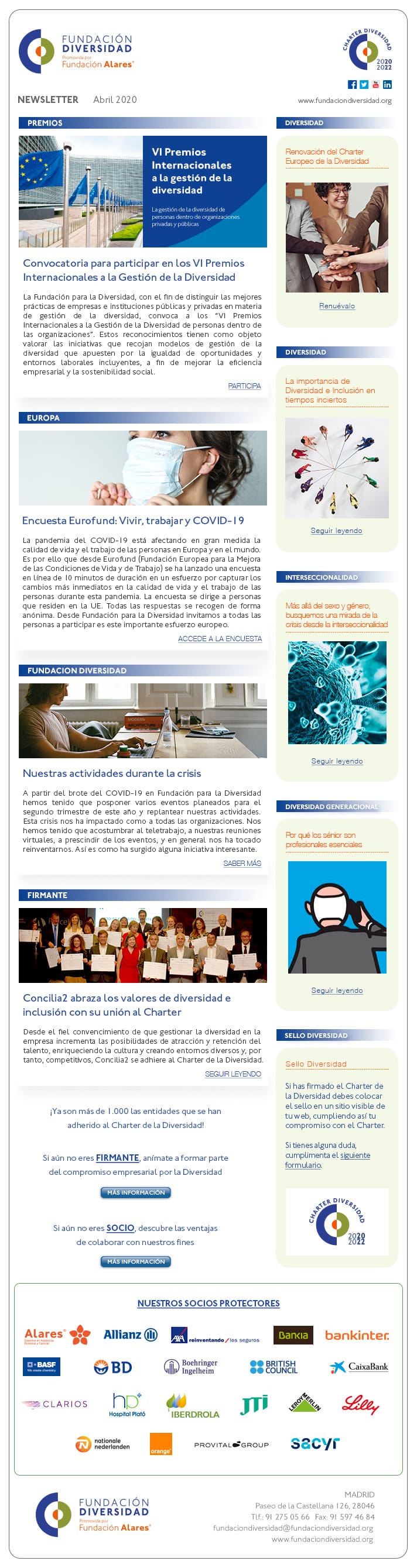 Newsletter Abril 2020 | Fundación Diversidad