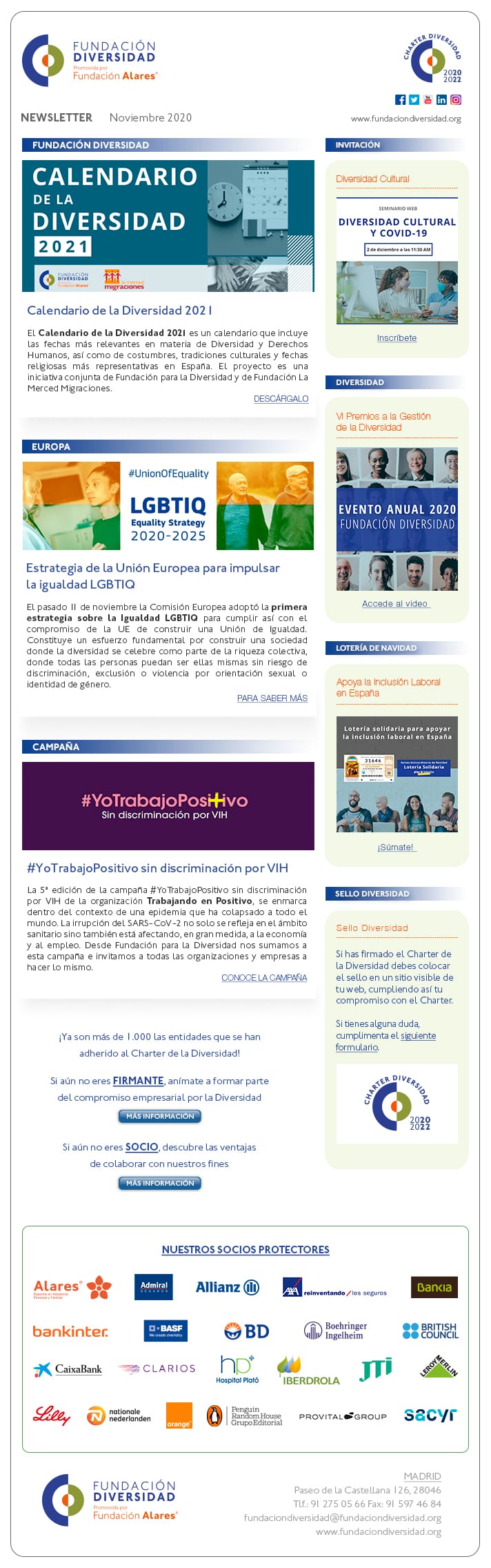 Newsletter Noviembre 2020 | Fundación Diversidad